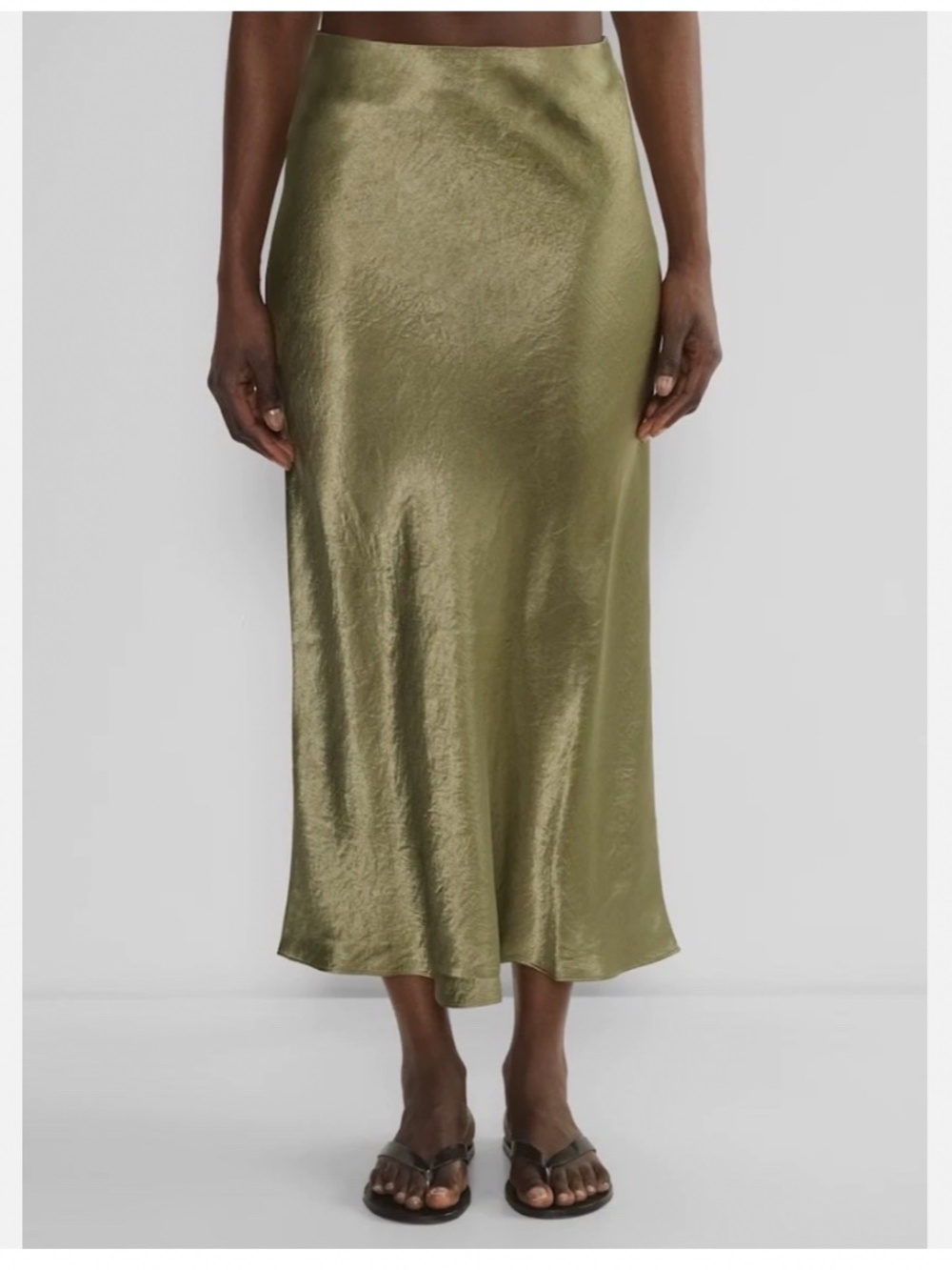 Babaton- Slip Satin Maxi Skirt Green Size 6